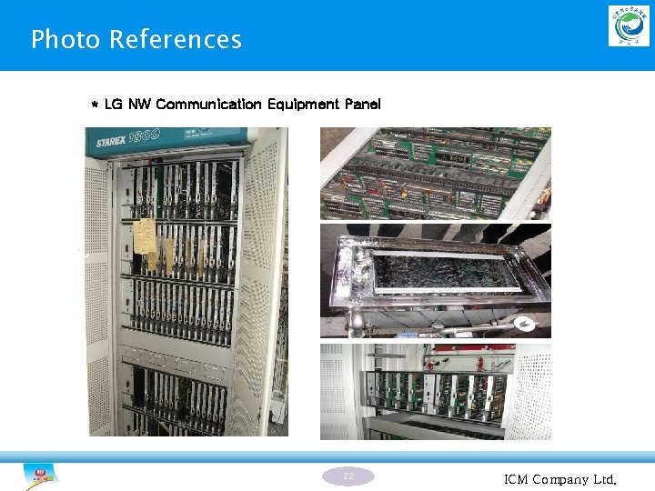 Photo References * LG NW Communication Equipment Panel 22 ICM Company Ltd. 