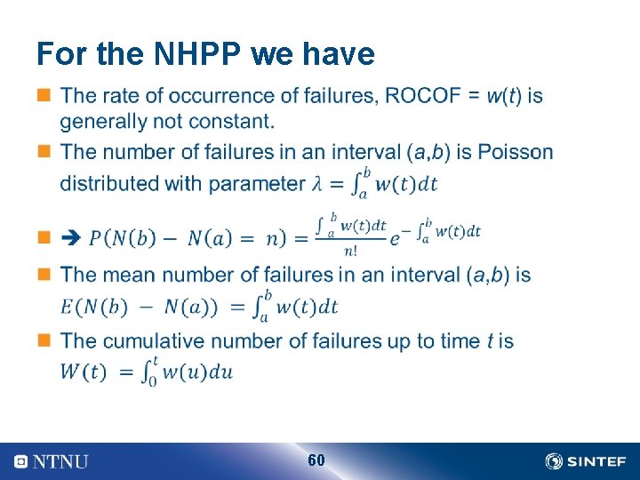 For the NHPP we have n 60 