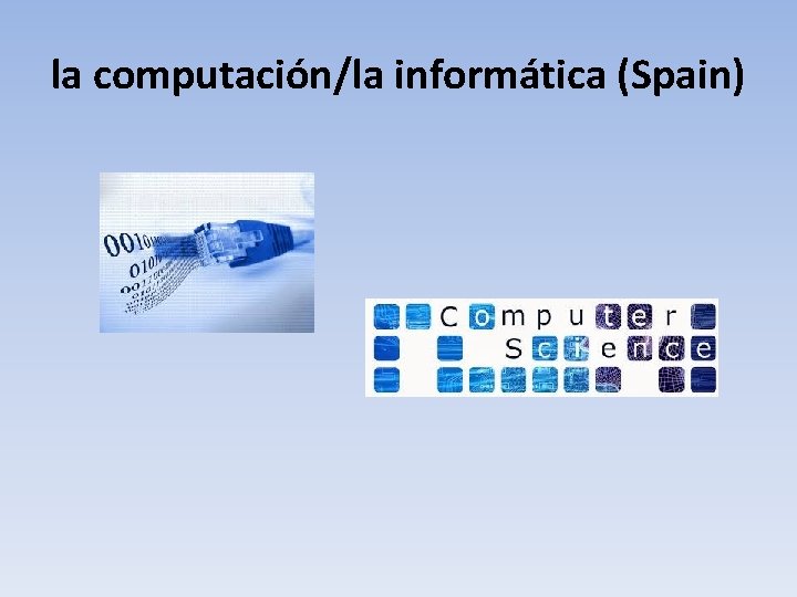 la computación/la informática (Spain) 