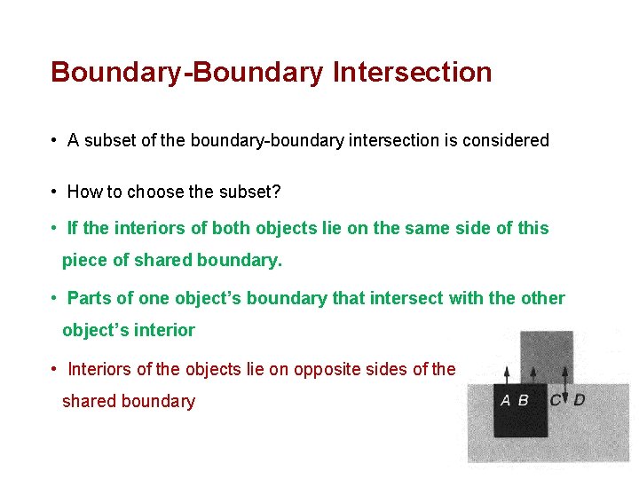 Boundary-Boundary Intersection • A subset of the boundary-boundary intersection is considered • How to