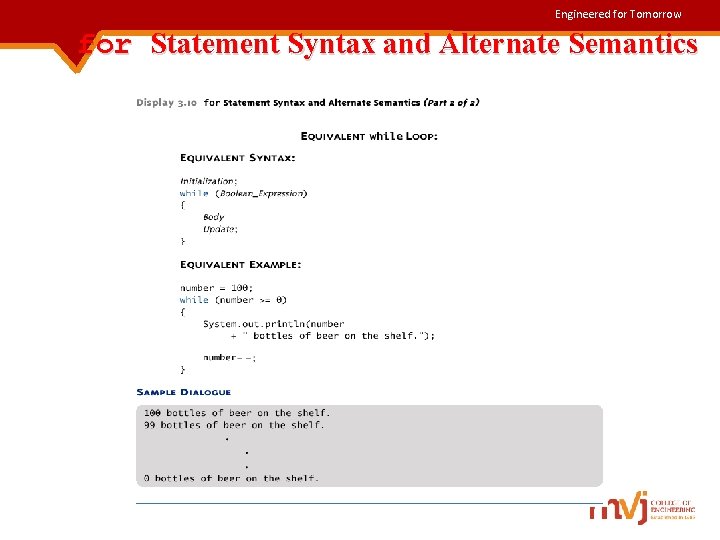 Engineered for Tomorrow for Statement Syntax and Alternate Semantics 