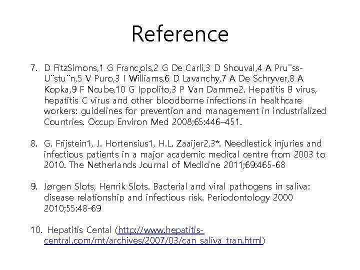 Reference 7. D Fitz. Simons, 1 G Franc¸ois, 2 G De Carli, 3 D