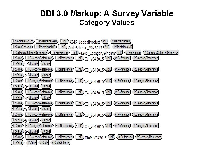 DDI 3. 0 Markup: A Survey Variable Category Values DDI 3. 0 Markup: A Survey Variable Category Values