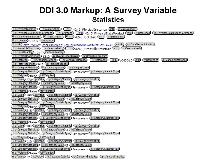 DDI 3. 0 Markup: A Survey Variable Statistics 