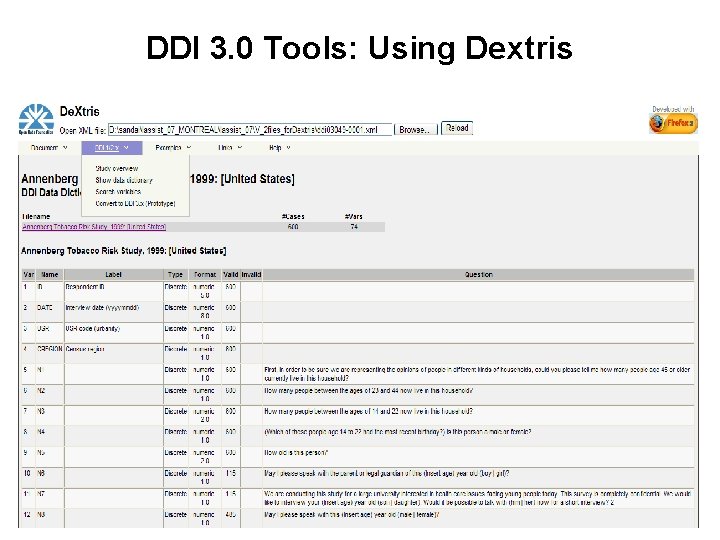 DDI 3. 0 Tools: Using Dextris 