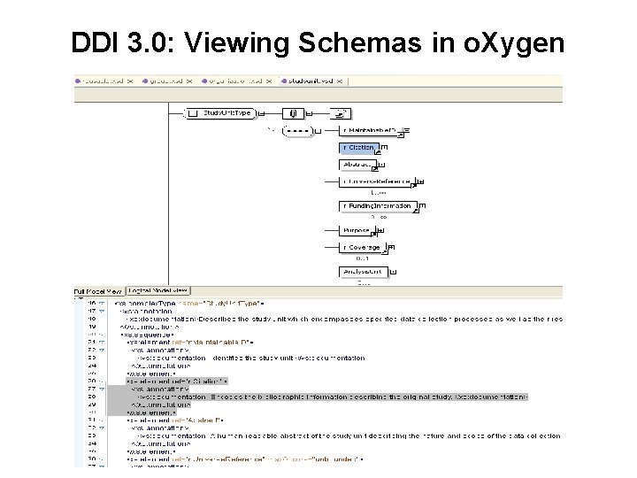 DDI 3. 0: Viewing Schemas in o. Xygen 