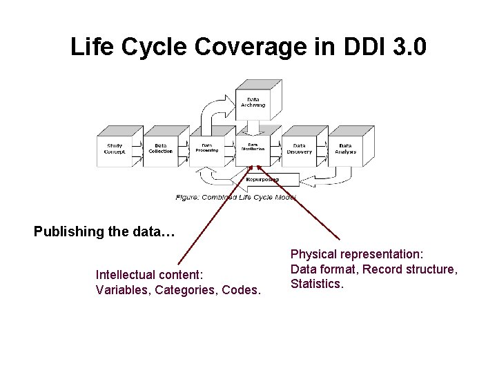 Life Cycle Coverage in DDI 3. 0 Publishing the data… Intellectual content: Variables, Categories, Life Cycle Coverage in DDI 3. 0 Publishing the data… Intellectual content: Variables, Categories,