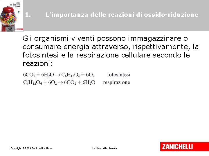 1. L’importanza delle reazioni di ossido-riduzione Gli organismi viventi possono immagazzinare o consumare energia