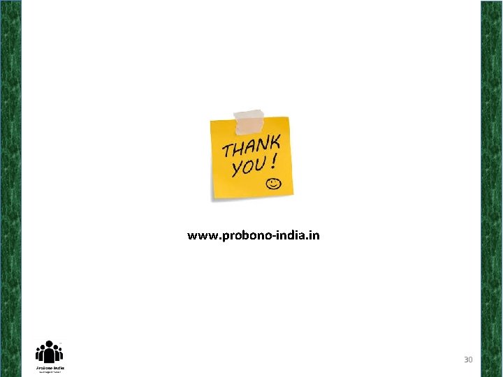 www. probono-india. in 30 