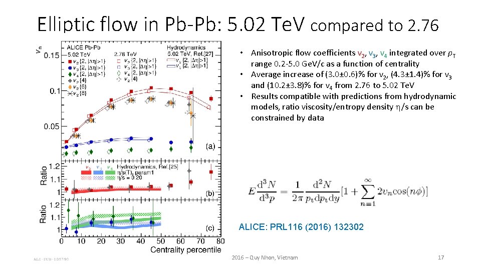 Elliptic flow in Pb-Pb: 5. 02 Te. V compared to 2. 76 • Anisotropic