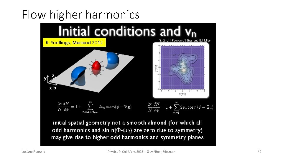Flow higher harmonics R. Snellings, Moriond 2012 Luciano Ramello Physics in Collisions 2016 –