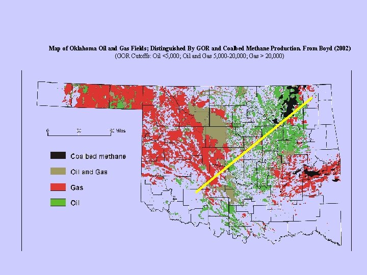 Map of Oklahoma Oil and Gas Fields; Distinguished By GOR and Coalbed Methane Production.