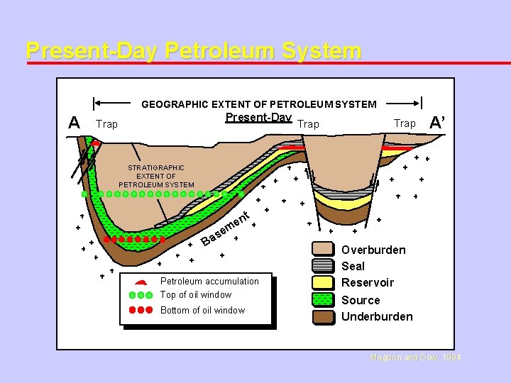 Present-Day Petroleum System GEOGRAPHIC EXTENT OF PETROLEUM SYSTEM A Present-Day Trap A’ STRATIGRAPHIC EXTENT