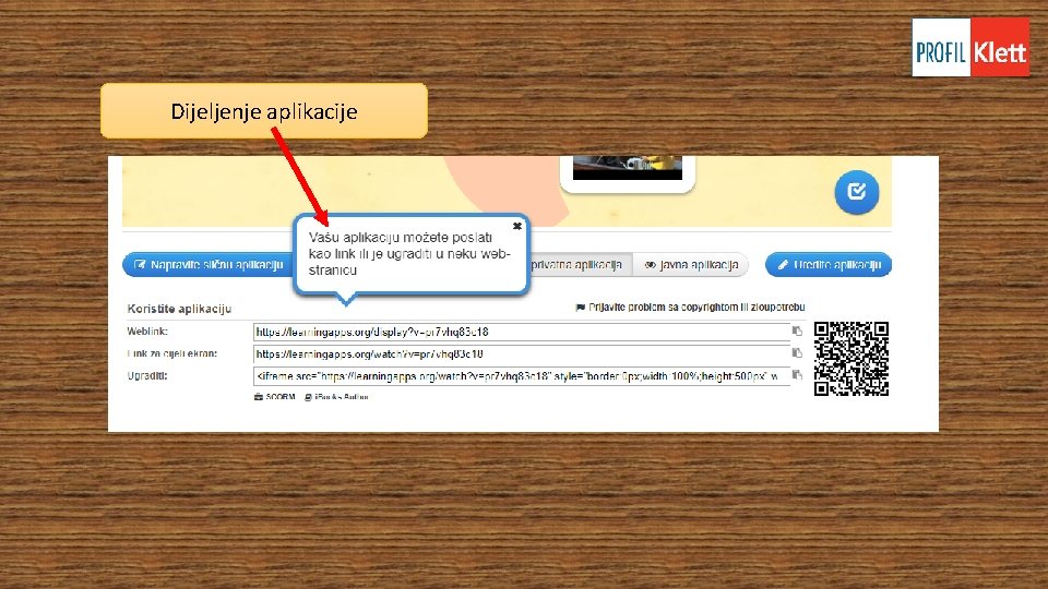 Dijeljenje aplikacije Dijeljenje aplikacije