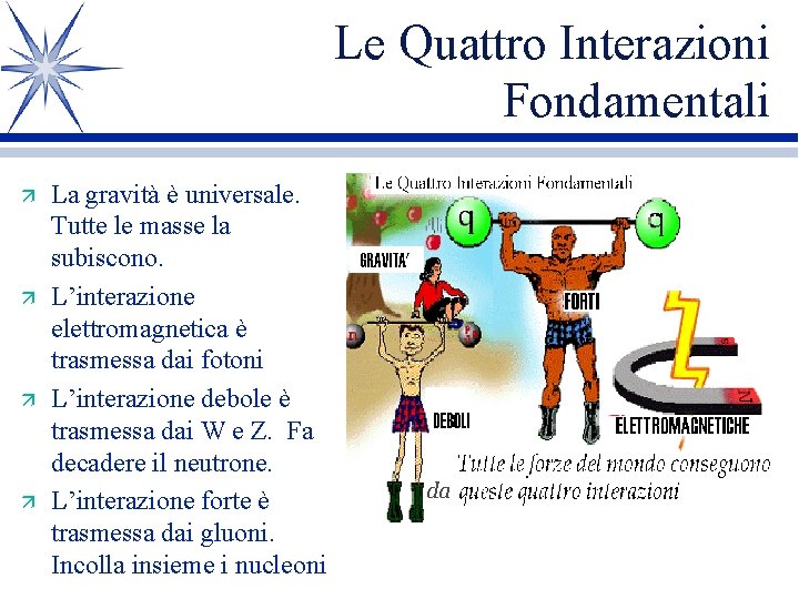 Le Quattro Interazioni Fondamentali ä ä La gravità è universale. Tutte le masse la Le Quattro Interazioni Fondamentali ä ä La gravità è universale. Tutte le masse la