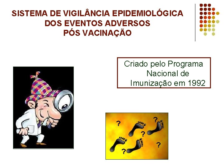 SISTEMA DE VIGIL NCIA EPIDEMIOLÓGICA DOS EVENTOS ADVERSOS PÓS VACINAÇÃO Criado pelo Programa Nacional