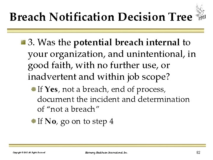 Breach Notification Decision Tree 3. Was the potential breach internal to your organization, and