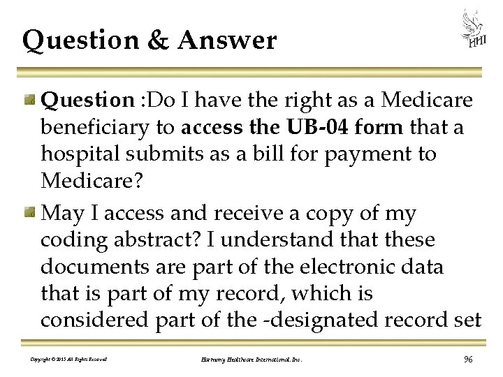 Question & Answer Question : Do I have the right as a Medicare beneficiary