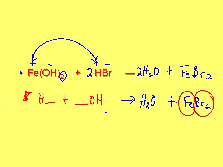  • Fe(OH)2 + HBr → 