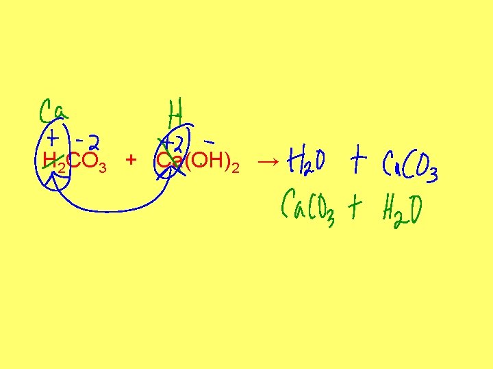 H 2 CO 3 + Ca(OH)2 → 