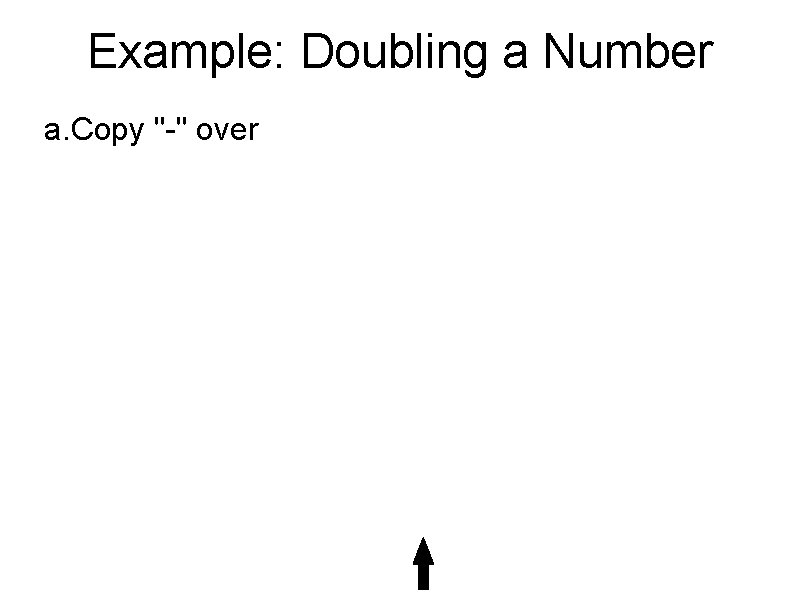 Example: Doubling a Number a. Copy "-" over 