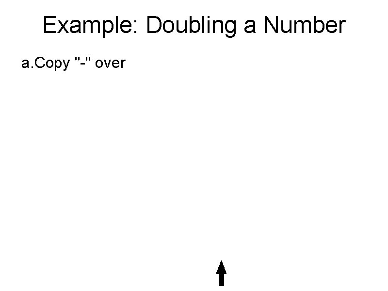 Example: Doubling a Number a. Copy "-" over 