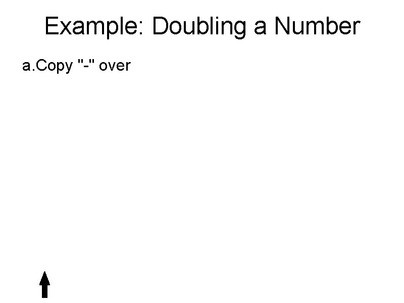 Example: Doubling a Number a. Copy "-" over 