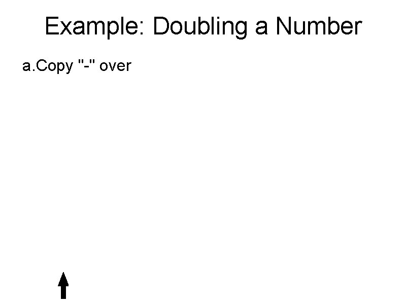Example: Doubling a Number a. Copy "-" over 