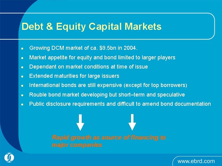 Debt & Equity Capital Markets l Growing DCM market of ca. $9. 5 bn Debt & Equity Capital Markets l Growing DCM market of ca. $9. 5 bn
