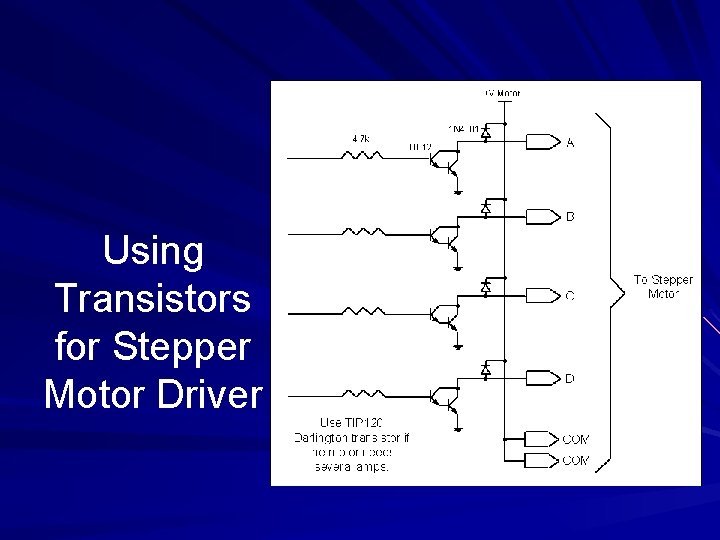Using Transistors for Stepper Motor Driver 