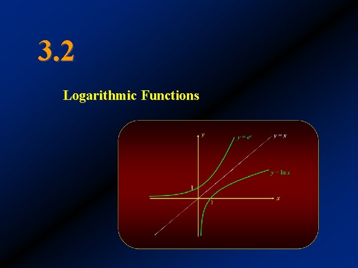 3. 2 Logarithmic Functions 