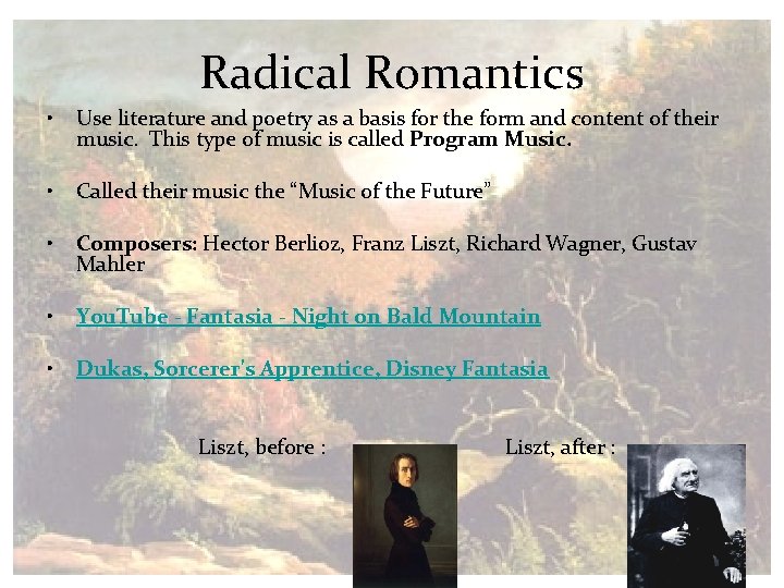 Radical Romantics • Use literature and poetry as a basis for the form and