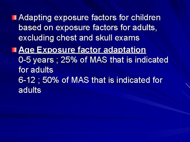 Adapting exposure factors for children based on exposure factors for adults, excluding chest and
