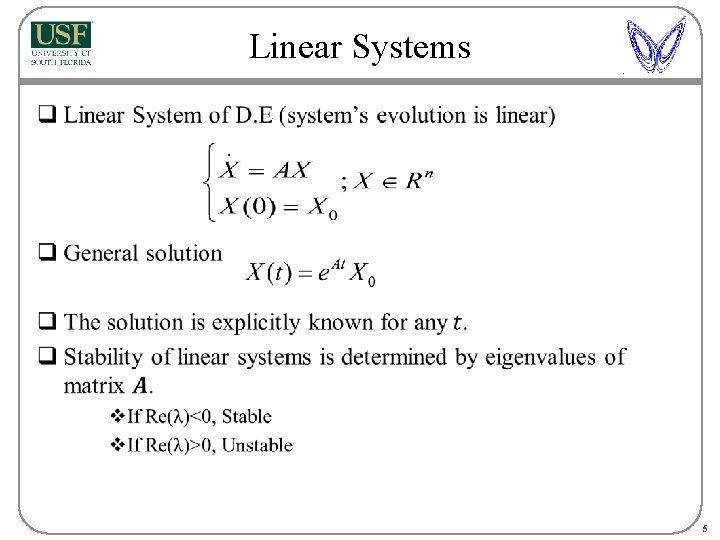 Linear Systems q 5 