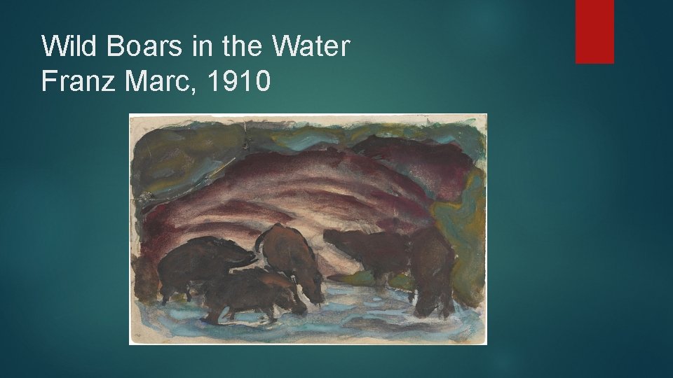 Wild Boars in the Water Franz Marc, 1910 