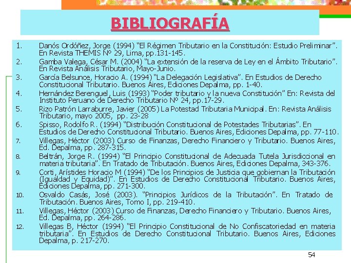 BIBLIOGRAFÍA 1. 2. 3. 4. 5. 6. 7. 8. 9. 10. 11. 12. Danós