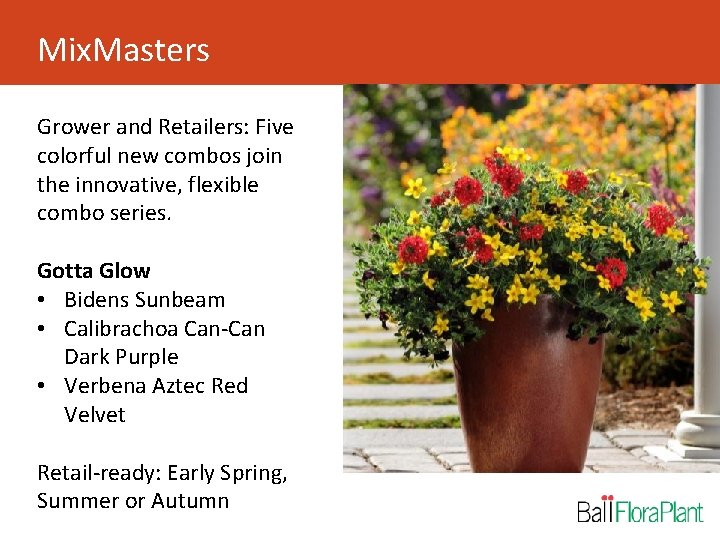 Mix. Masters Grower and Retailers: Five colorful new combos join the innovative, flexible combo