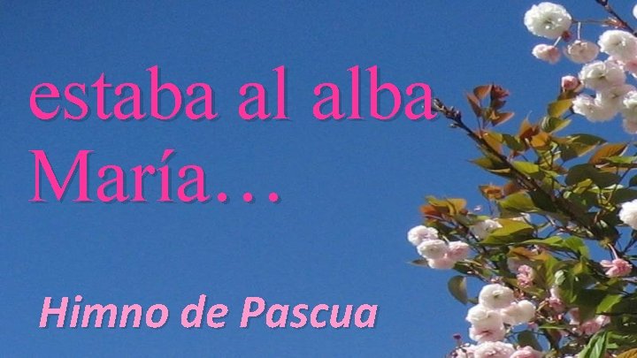 estaba al alba María… Himno de Pascua 