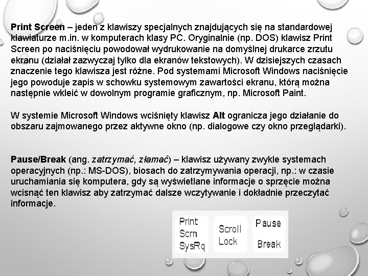 Print Screen – jeden z klawiszy specjalnych znajdujących się na standardowej klawiaturze m. in.