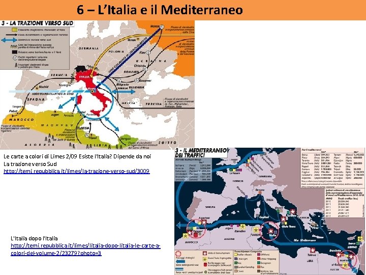 6 – L’Italia e il Mediterraneo Le carte a colori di Limes 2/09 Esiste