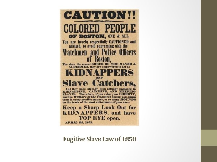 Fugitive Slave Law of 1850 