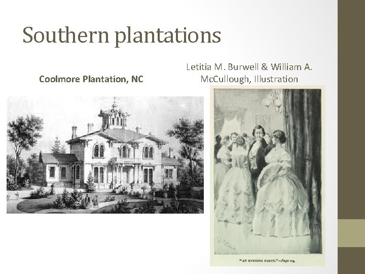 Southern plantations Coolmore Plantation, NC Letitia M. Burwell & William A. Mc. Cullough, Illustration