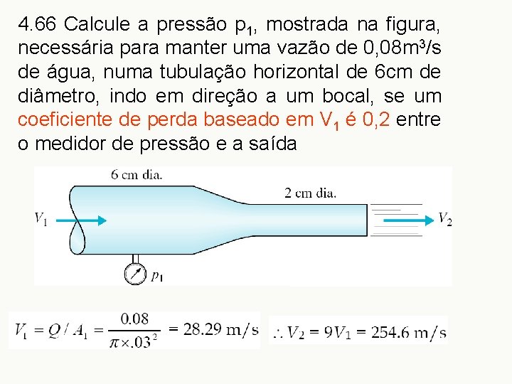 4. 66 Calcule a pressão p 1, mostrada na figura, necessária para manter uma