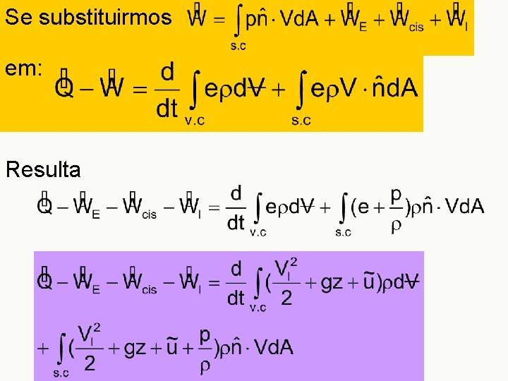 Se substituirmos em: Resulta 