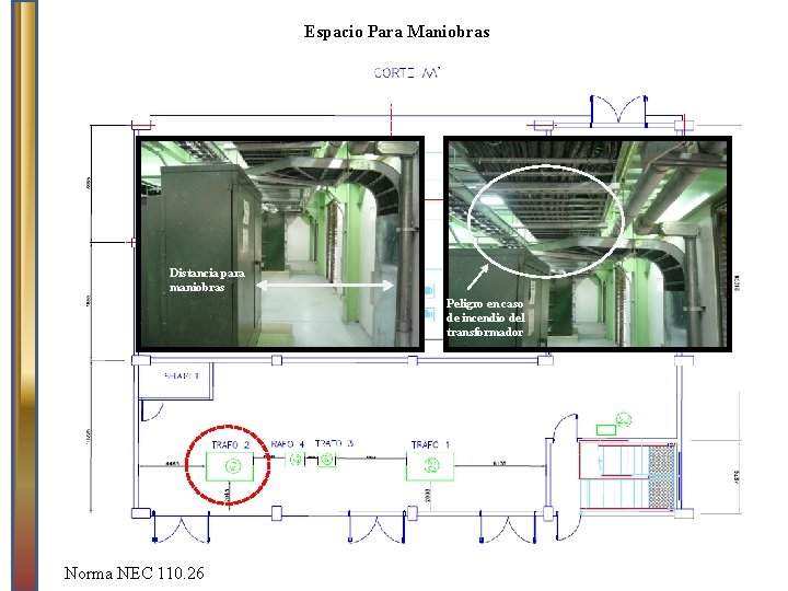 Espacio Para Maniobras Distancia para maniobras Peligro en caso de incendio del transformador Norma