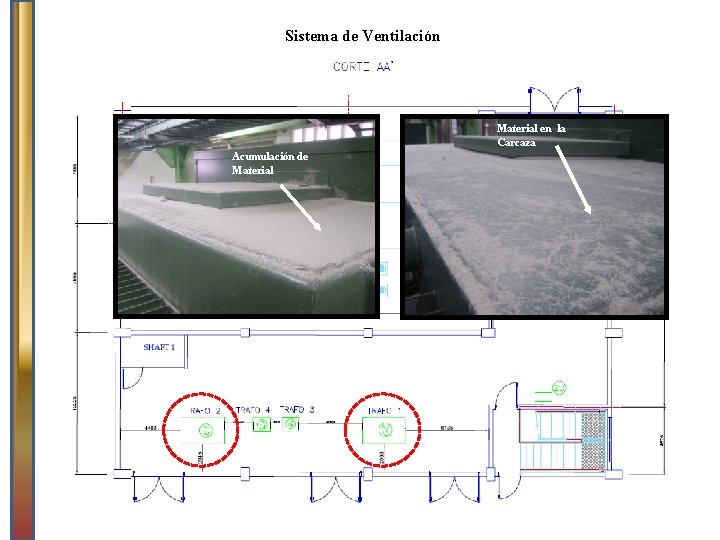 Sistema de Ventilación Material en la Carcaza Acumulación de Material 