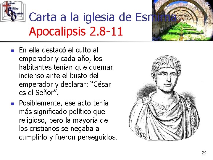 Carta a la iglesia de Esmirna Apocalipsis 2. 8 -11 n n En ella