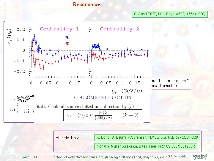 Resonances S. V and E 877, Nucl Phys. A 638, 455 c (1998) Note: