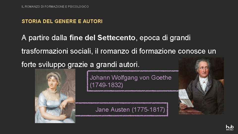 IL ROMANZO DI FORMAZIONE E PSICOLOGICO STORIA DEL GENERE E AUTORI A partire dalla