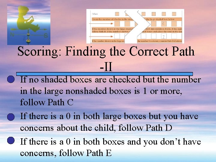 Scoring: Finding the Correct Path -II If no shaded boxes are checked but the